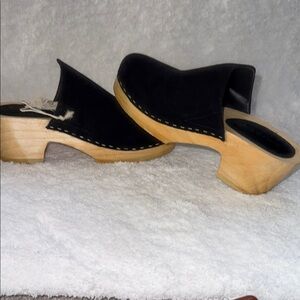 NWT Rag & Co Black Suede Slip-On Mules Minimalist Slides Size 5